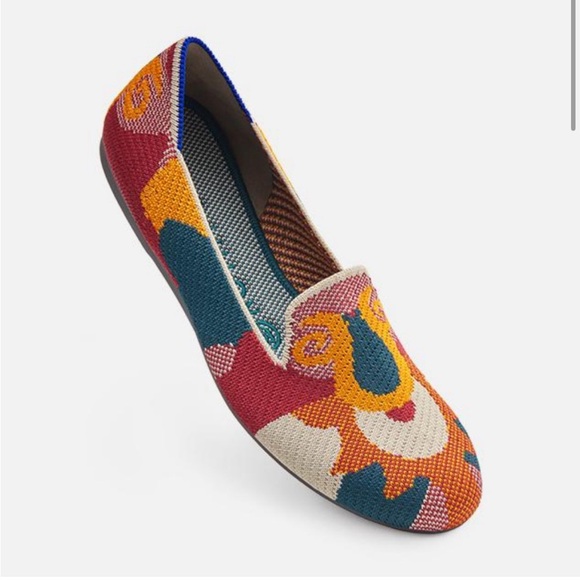Rothy's Moroccan Print Amber Loafers Shoes RARE Retired Flats Colorful 9 W Euc - Picture 2 of 7